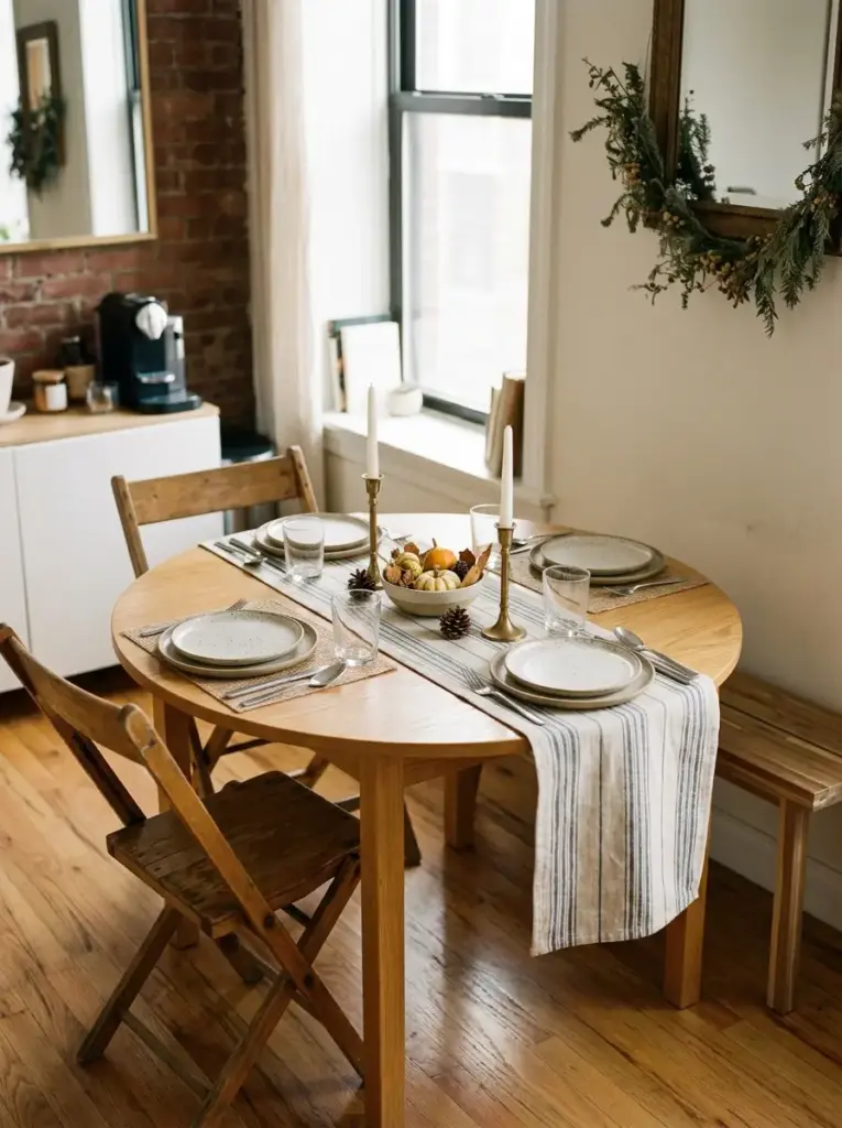 Decorate a small Thanksgiving table effectively