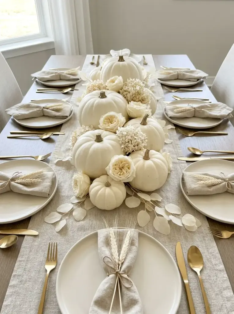 Design a Neutral White Thanksgiving Table