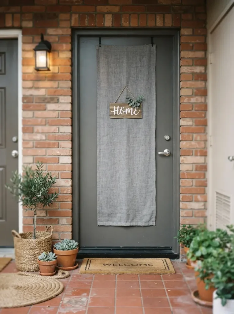 Hang a Moody Fabric Door Panel