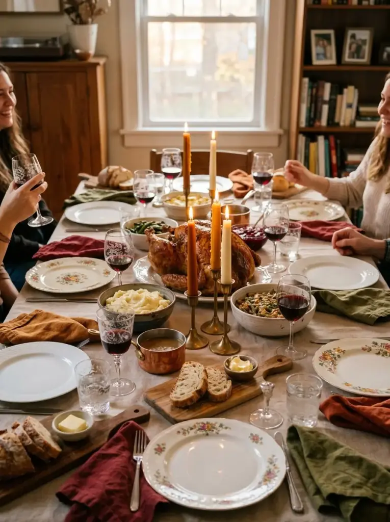 Mix old and new table pieces together