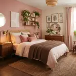 Pink and Brown Bedroom