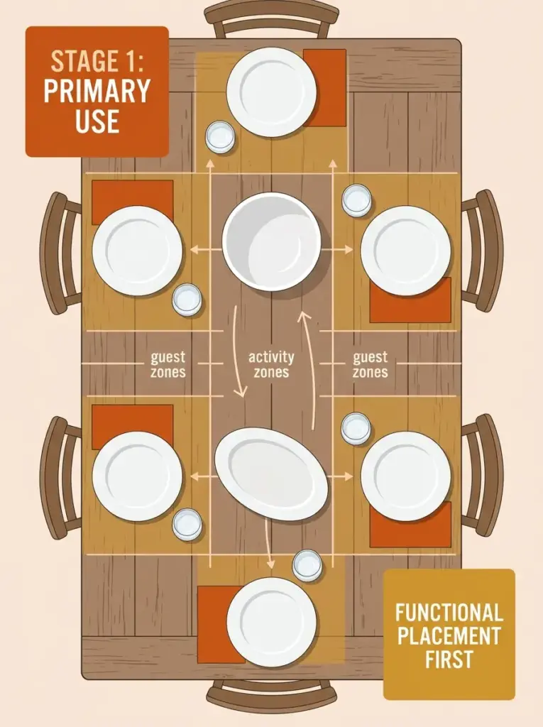 Prepare the table layout before decorating