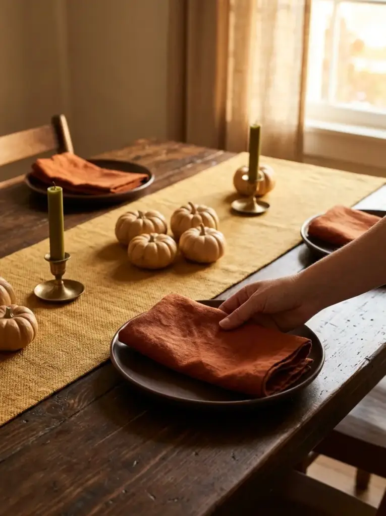 Start with a warm and natural color palette