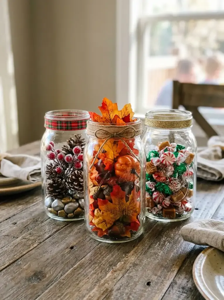 Turn Glass Jars Into Thanksgiving Decorations