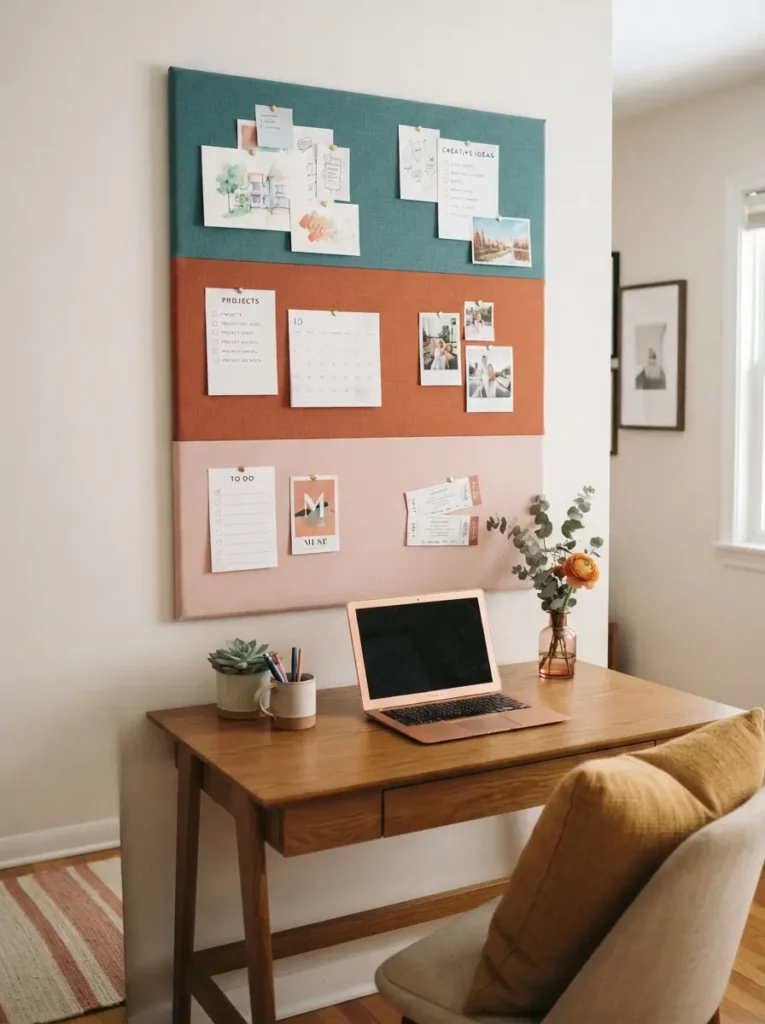 Use a Bold Color-Blocked Pinboard