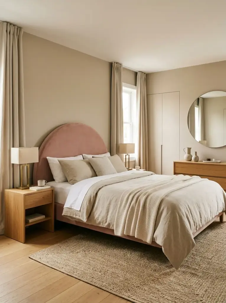 Use a Curved Headboard for Romantic Character