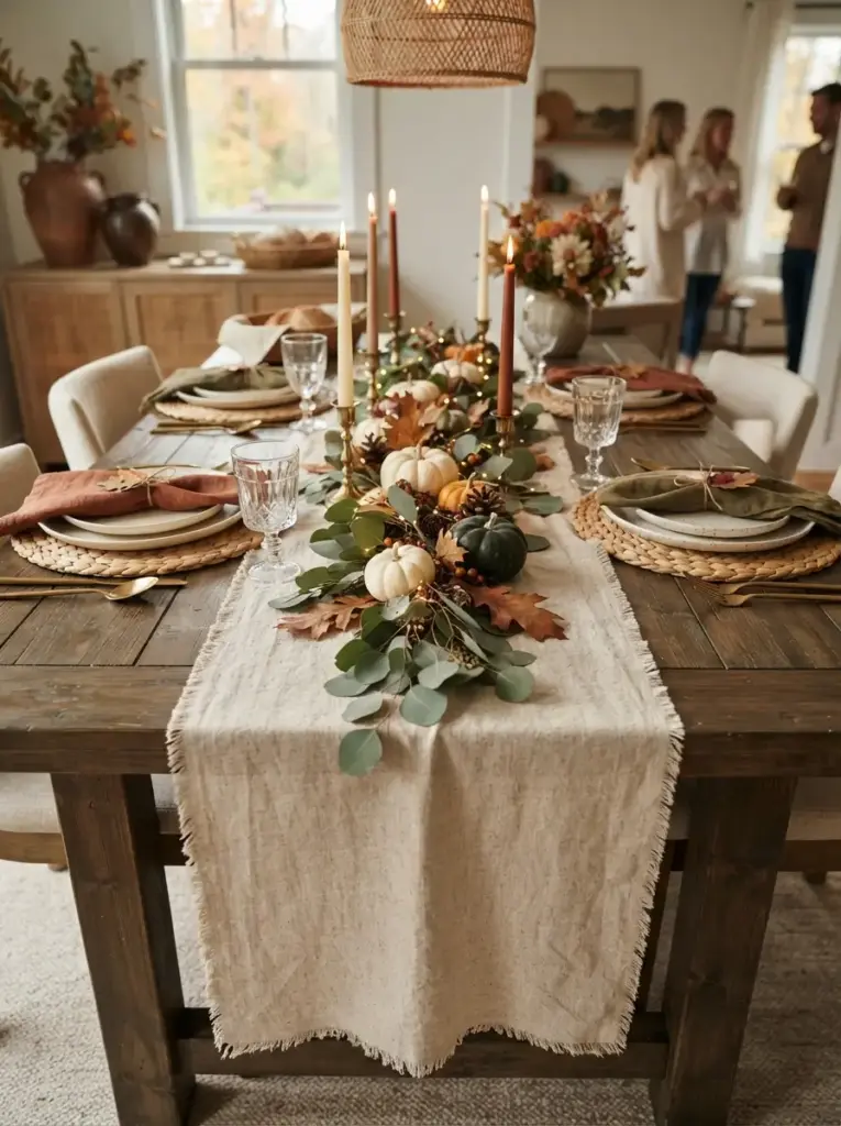 Use a DIY Fall Fabric Table Runner