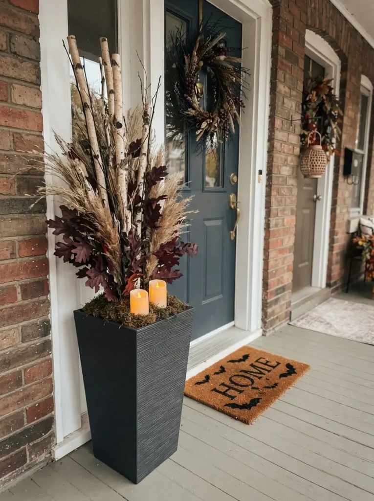 Use a Tall Narrow Planter as a Spooky Base