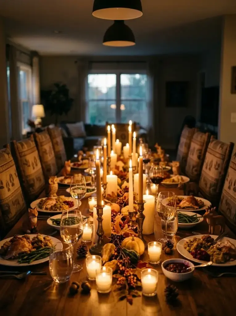 Use candlelight to create a comfortable dining atmosphere