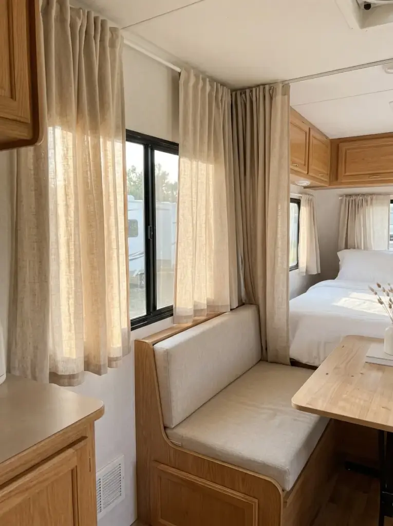 Choose Light Linen Curtains For An Airy RV Feel