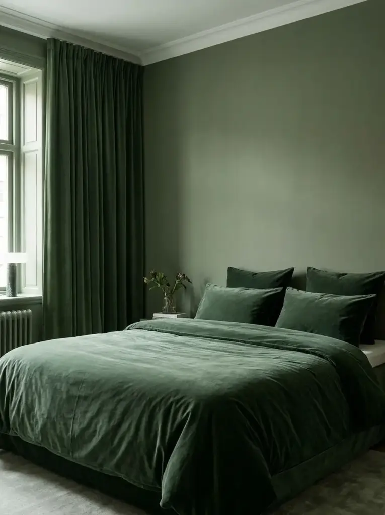 Combine Green With Coral for a Warmer Bedroom