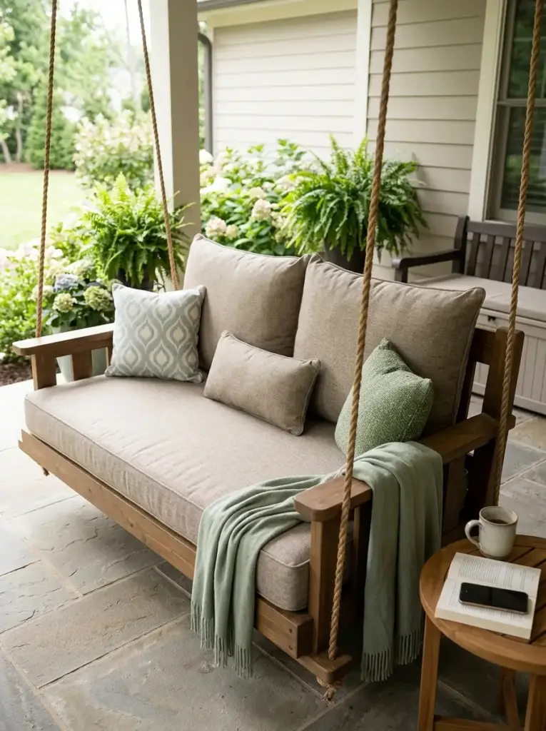 Make the Porch Swing Comfortable Like a Daybed
