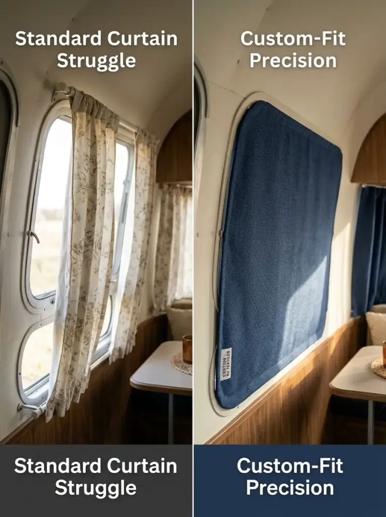 Use Custom-Fit Curtains For Unusual RV Windows