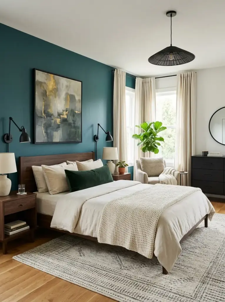 Use Teal Green for a Modern Bedroom Style